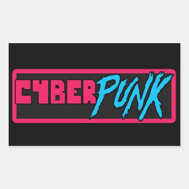 "Cyberpunk" - Glossy Sticker Rektangulärt Klistermärke (Framsida)