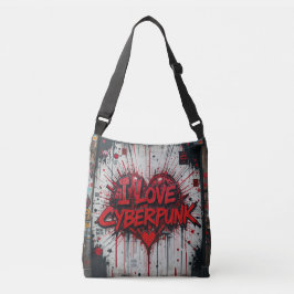 Cyberpunk Graffiti Crossbody Bag Axelväska