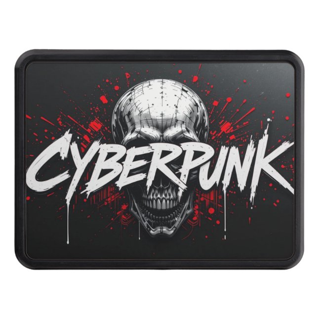 Cyberpunk Graffiti Skull Trailer Hitch Cover Dragkroksskydd (Framsidan)