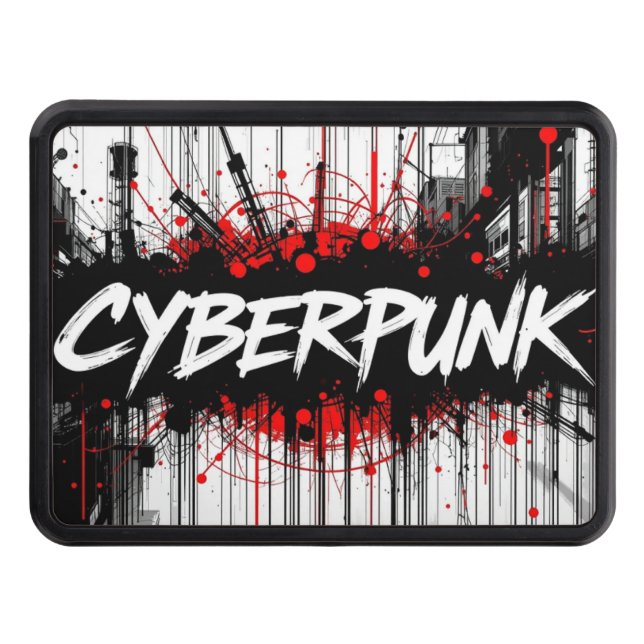 Cyberpunk Graffiti Trailer Hitch Cover Dragkroksskydd (Framsidan)