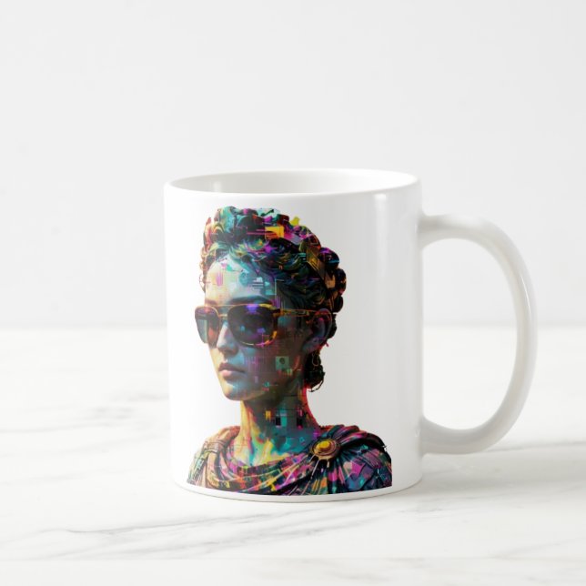 Cyberpunk Greece Statue Mugg - Vaporwave Aesthetic (Höger)