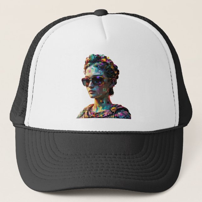 Cyberpunk Grekiska statue Hat-Vaporwave Aesthetic  Keps (Framsida)