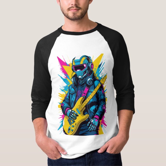 cyberpunk guitarist t shirt (Framsida)