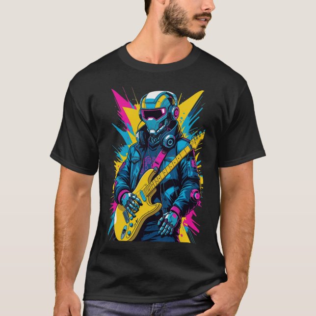 cyberpunk guitarist  t shirt (Framsida)