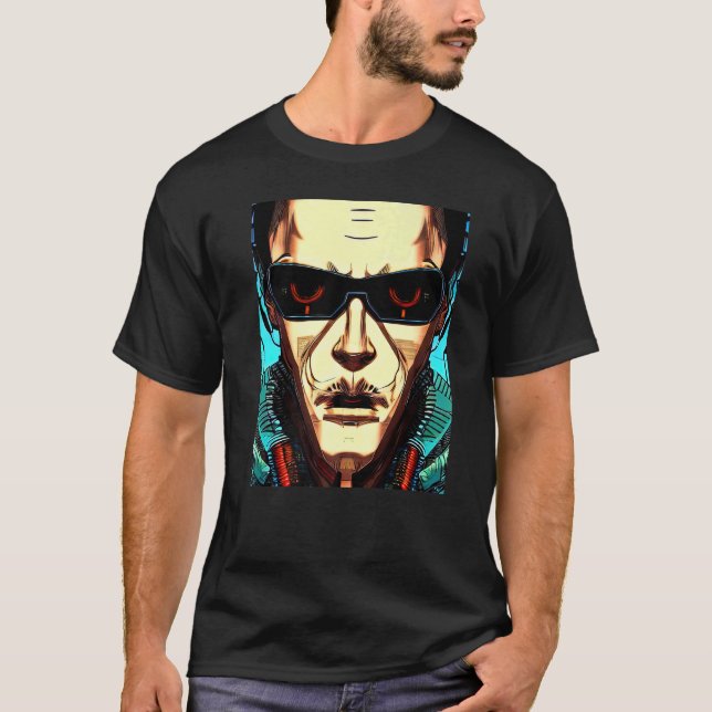Cyberpunk Hacker Computer Geek 1 T Shirt (Framsida)