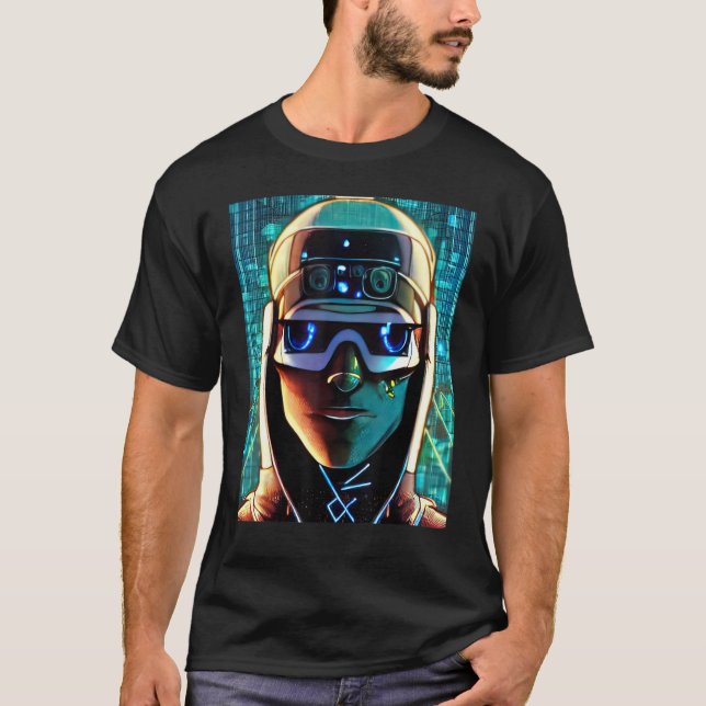 Cyberpunk Hacker Computer Geek design_18 T Shirt (Framsida)