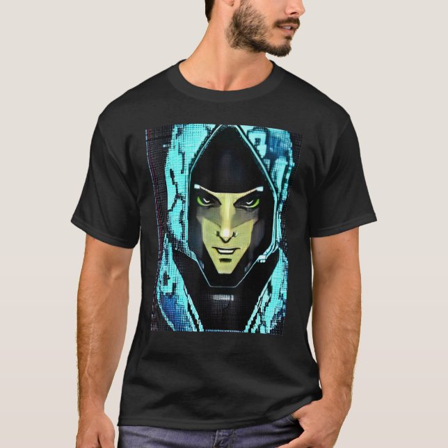 Cyberpunk Hacker Computer Geek design_2 T Shirt (Framsida)