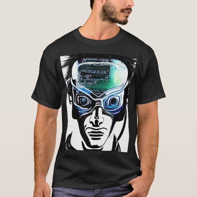 Cyberpunk Hacker Computer Geek design_8 T Shirt (Framsida)