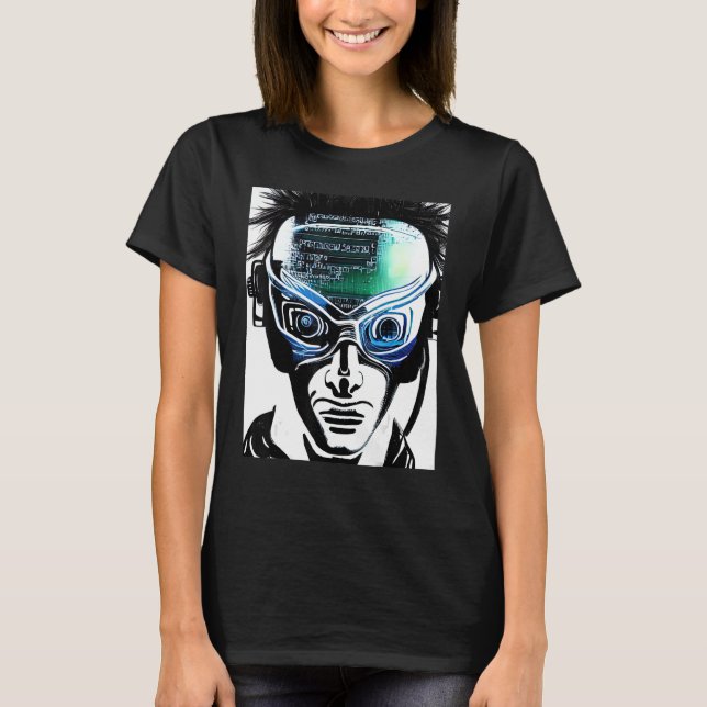 Cyberpunk Hacker Computer Geek design_8 T Shirt (Framsida)