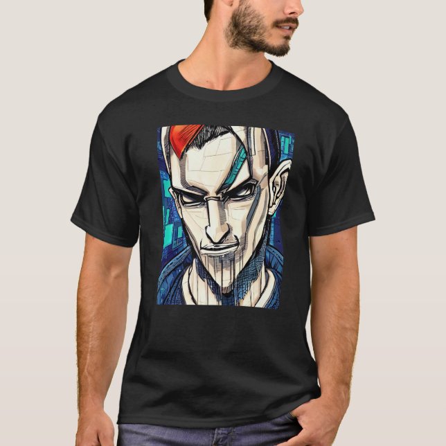 Cyberpunk Hacker Computer Geek design Premium_1 T Shirt (Framsida)