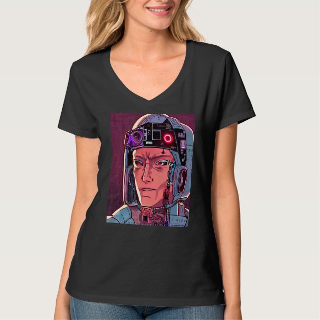 Cyberpunk Hacker Computer Geek design Premium_27 T Shirt (Framsida)