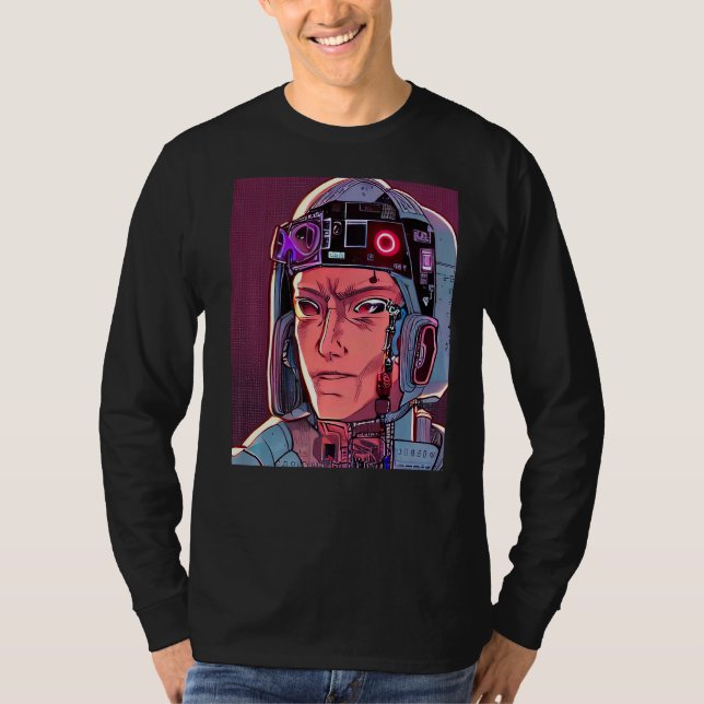 Cyberpunk Hacker Computer Geek design Premium_27 T Shirt (Framsida)