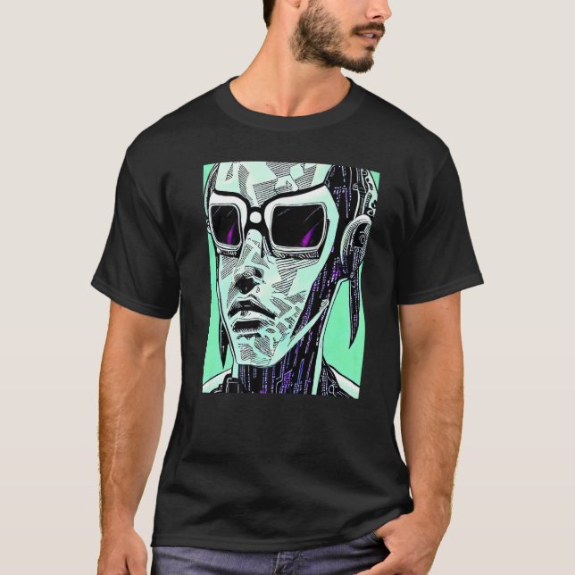 Cyberpunk Hacker Computer Geek design Premium_5 T Shirt (Framsida)
