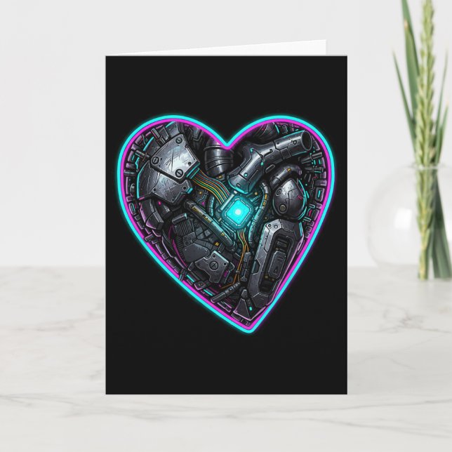 Cyberpunk Heart Alla Hjärtans Puls  Kort (Framsida)