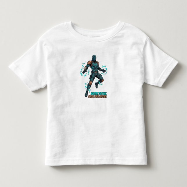 Cyberpunk Hjälte - Dynamisk Serietidningskonst T Shirt (Framsida)