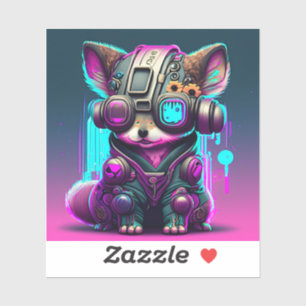 Cyberpunk Hund 1 Anpassningsbar-Klipp vinyletikett Klistermärken