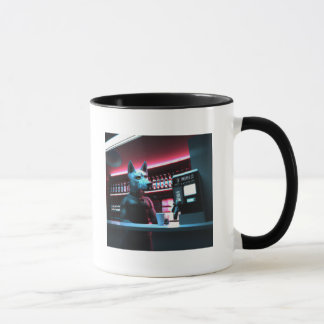 Cyberpunk Hund Barista AI Generated Art Mugg