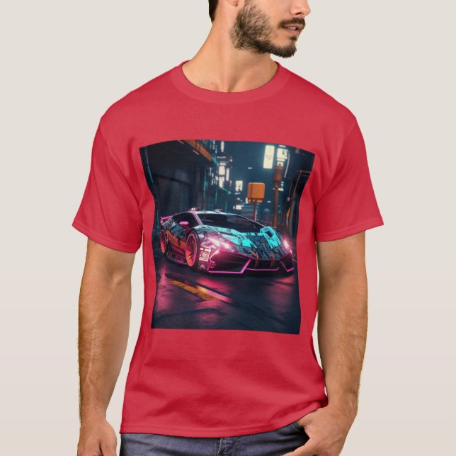 Cyberpunk Huracan T Shirt (Framsida)