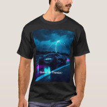 Cyberpunk Hypercar Blixt Storm Neon Grafisk T-