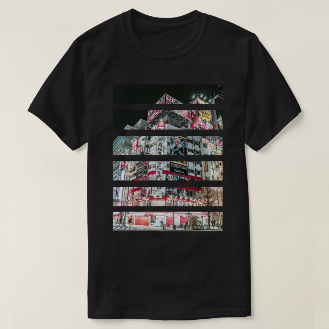 Cyberpunk Japan Stadsscen  T Shirt (Design framsida)