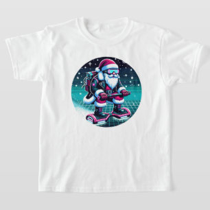 Cyberpunk Jultomten - 8-bitars Futuristiska Helgda T Shirt