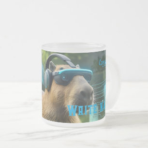 Cyberpunk Kapybara VR-glasögon Sci-Fi Kaffe Mugg