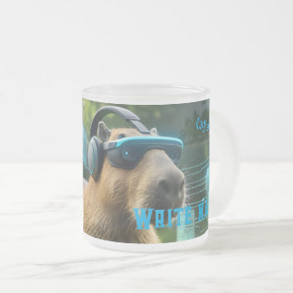 Cyberpunk Kapybara VR-glasögon Sci-Fi Kaffe Mugg