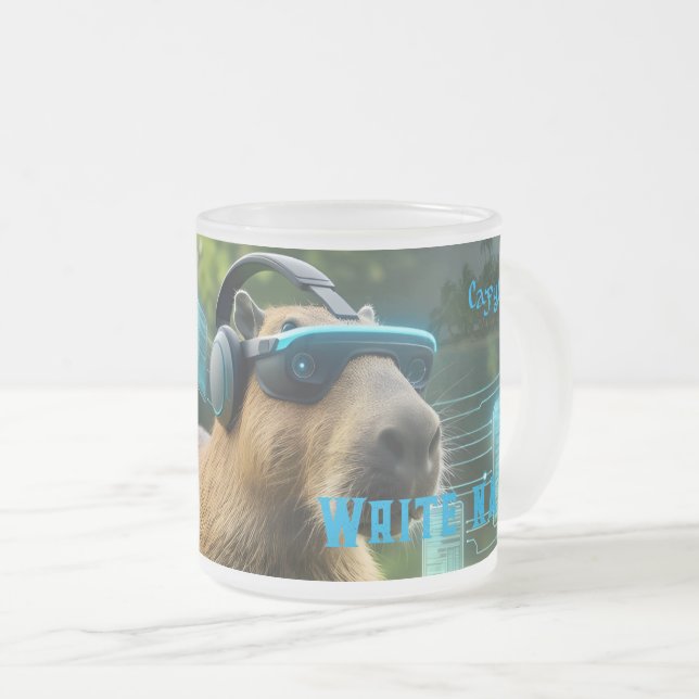 Cyberpunk Kapybara VR-glasögon Sci-Fi Kaffe Mugg (Framsida höger)