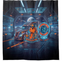 Cyberpunk Kapybararymdlastbilsförare Neonkonstdusc