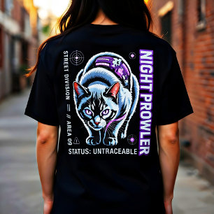 Cyberpunk Katt Streetwear Present till Gamer T Shirt