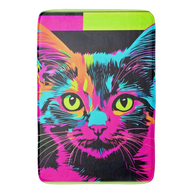 Cyberpunk Kattunge Art Badrumsmatta (Framsidan (Vertikal))