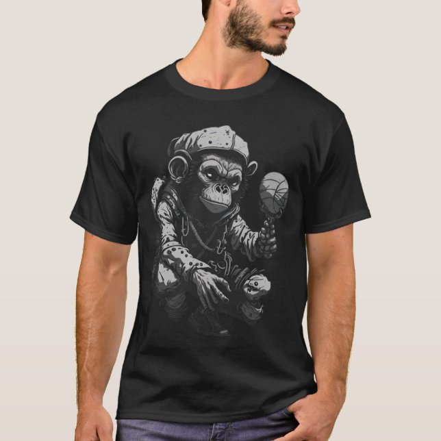 Cyberpunk Kendama Monkey Kendama Fläkt T Shirt (Framsida)