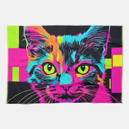 Cyberpunk Kitty Konst Kökshandduk