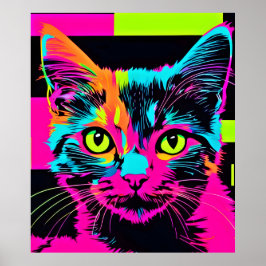 Cyberpunk Kitty Konst Poster