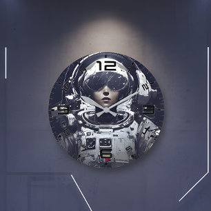 Cyberpunk Kosmisk Navigator Väggklocka
