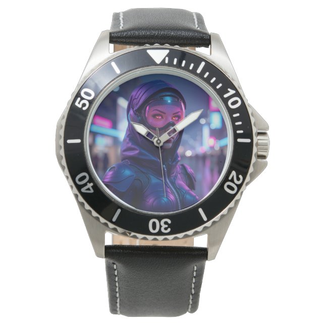 Cyberpunk-krigare Armbandsur (Framsida)