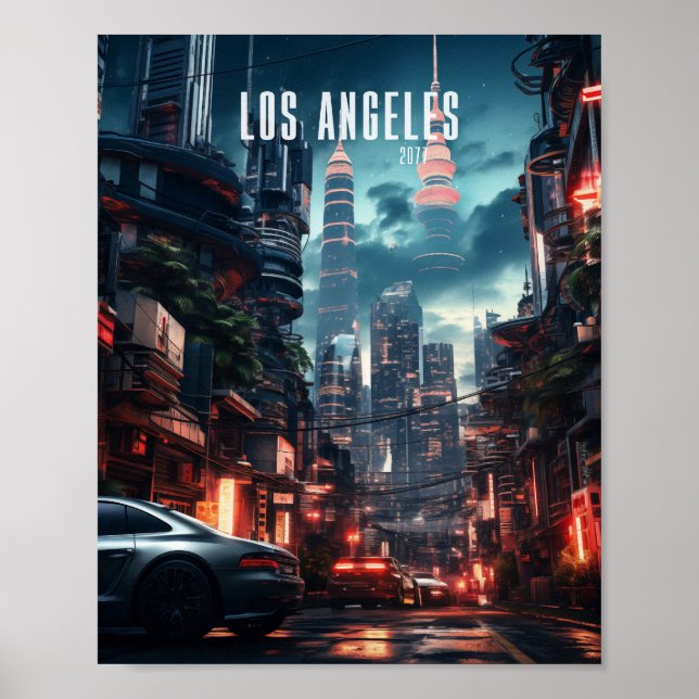 Cyberpunk Los Angeles Poster (Framsidan)