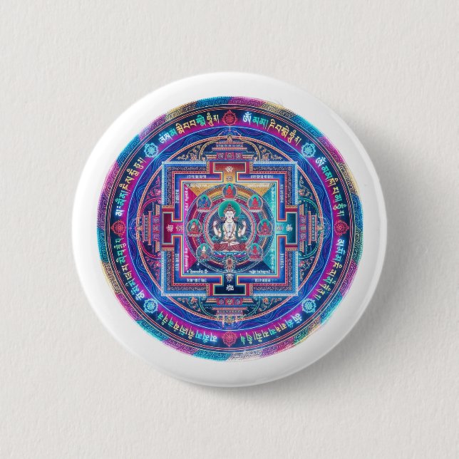 Cyberpunk Mandala Knapp (Framsida)