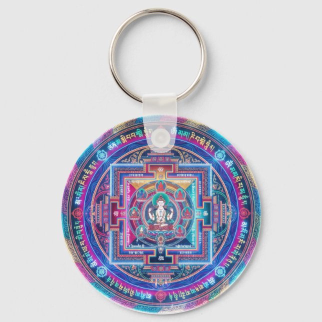 Cyberpunk Mandala Nyckelring (Framsida)