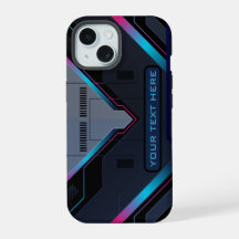 Cyberpunk Mecha Rustning Neon Blå Lila Anpassat Na