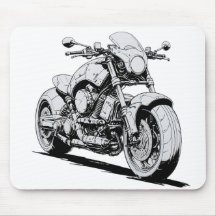 Cyberpunk Motorcykel Bläck Teckning Mousepad