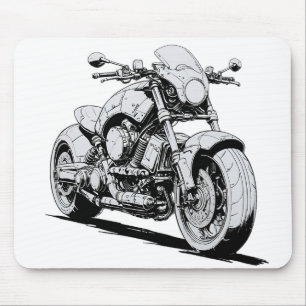 Cyberpunk Motorcykel Bläck Teckning Mousepad Musmatta