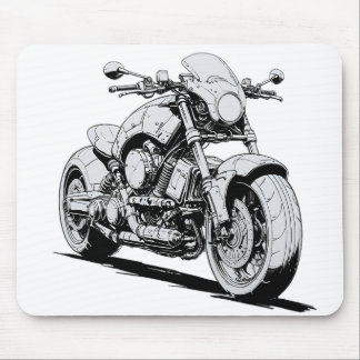 Cyberpunk Motorcykel Bläck Teckning Mousepad Musmatta