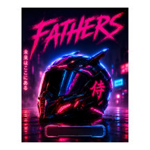 Cyberpunk Motorcykelfader Affisch Tryck