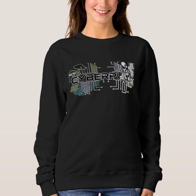 Cyberpunk Mushroom Trippy Psychedelic Retro Glitch T Shirt (Framsida)