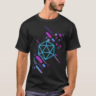 Cyberpunk Neon D20 Dice Tabletop RPG T Shirt