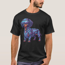 Cyberpunk Neon Dackel Futuristisk Spelare T Shirt