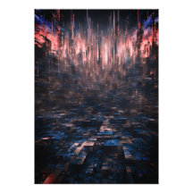 Cyberpunk Neon Dataflöde Abstrakt Digital Matris