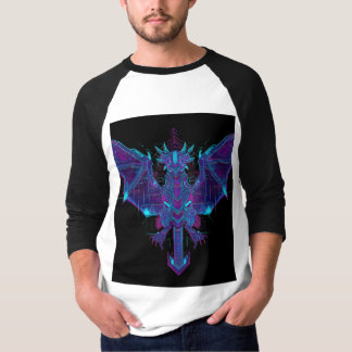 Cyberpunk Neon Dragon - Futuristiska Geometric Str T Shirt