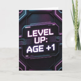 Cyberpunk neon födelsedagskort för män kort